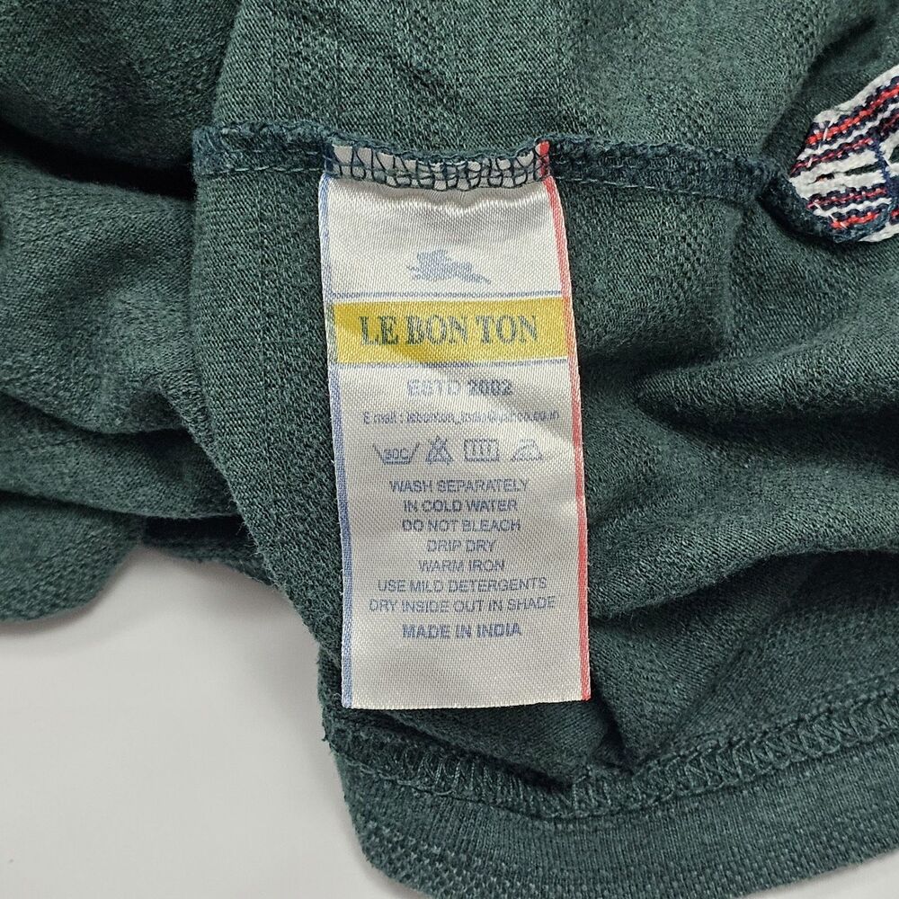 Le Bon Ton Polo Shirt Short Sleeve Green Casual Top 5XL Mens - Picture 7 of 8